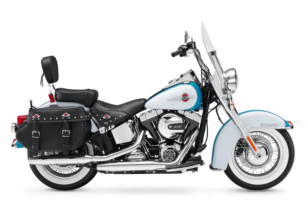 Right-side studio view of a 2017 Harley-Davidson Heritage Softail Classic FLSTC.