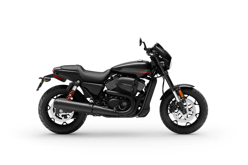 Right-side studio view of a black 2020 Harley-Davidson Street Rod.