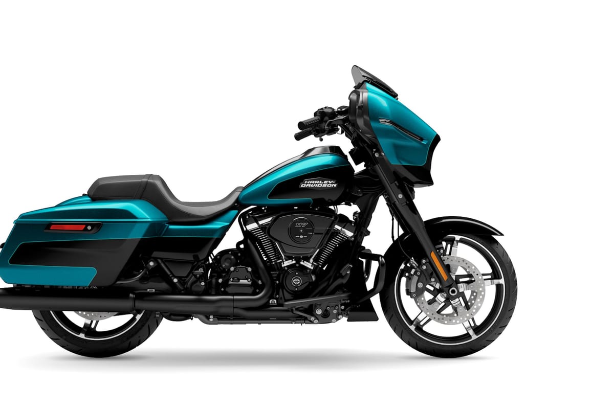 A Harley-Davidson Street Glide touring motorcycle