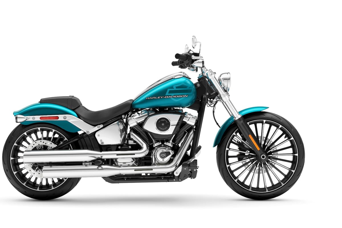 A Harley-Davidson Breakout cruiser motorcycle