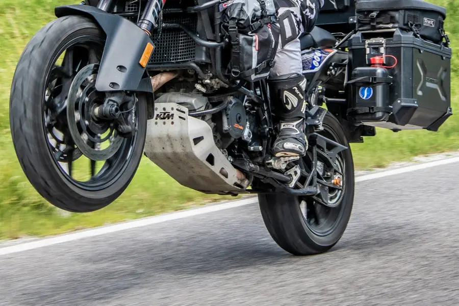 SW-Motech luggage system fitted to adventure-touring motorcycle
